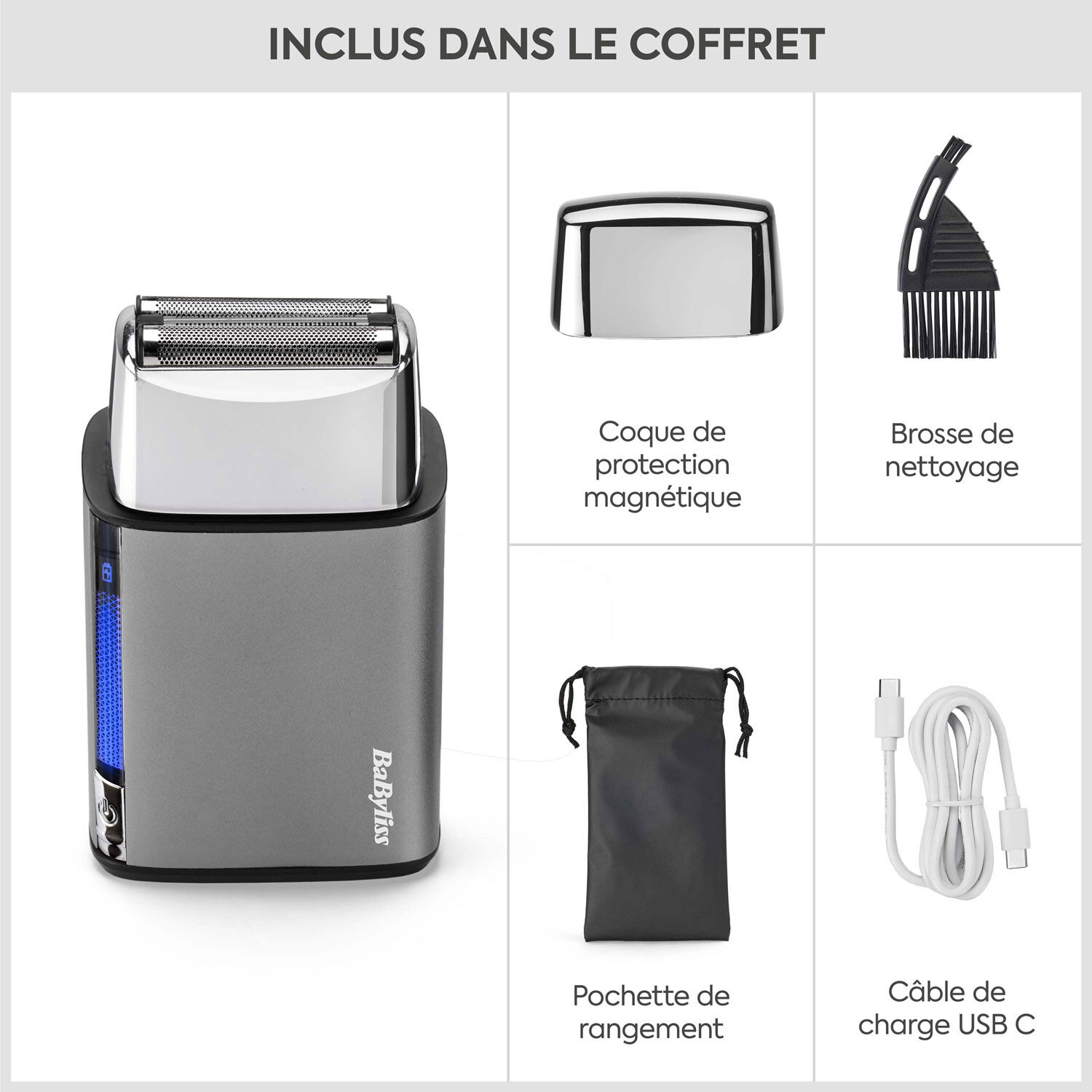 Rasoir &eacute;lectrique &agrave; double grille Super-X Metal (Silver Edition)